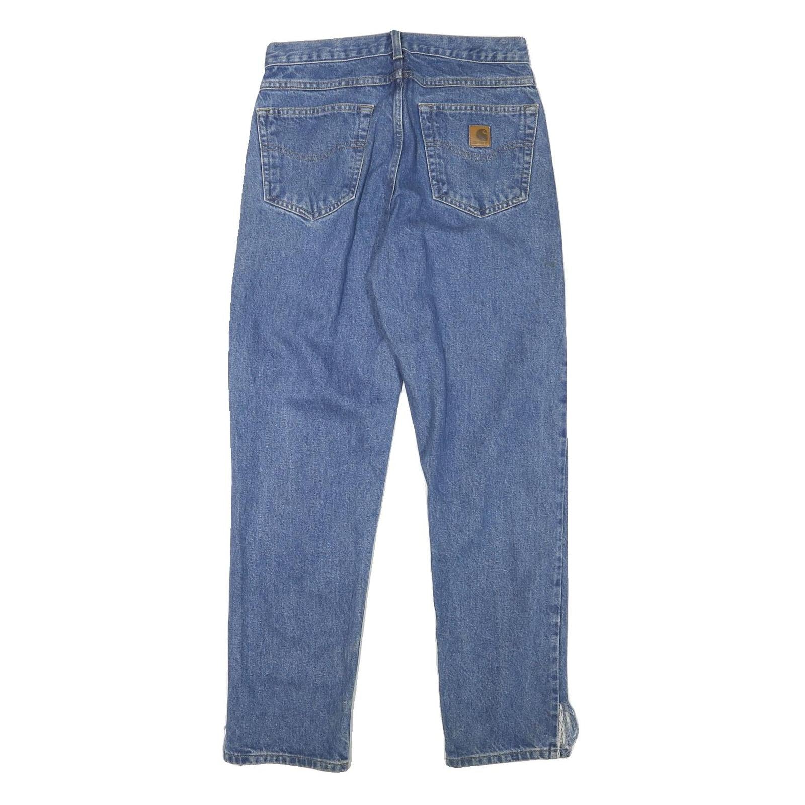 CARHARTT Mens Blue Denim Regular Straight Cotton Blend Medium W30 L31 Zip