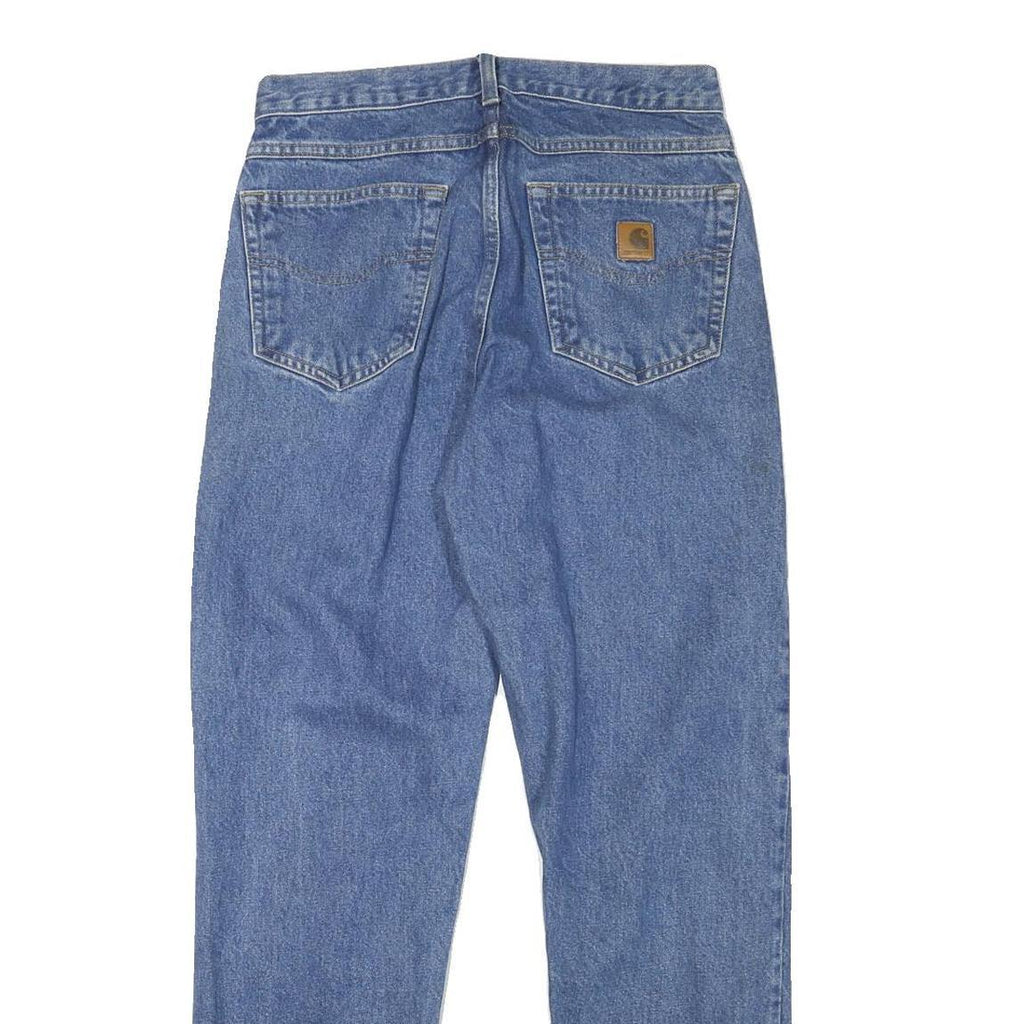 CARHARTT Mens Blue Denim Regular Straight Cotton Blend Medium W30 L31 Zip