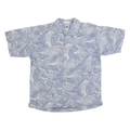 GOTCHA SPORT Mens Blue Pattern Shirt M Cotton Casual Holiday Summer