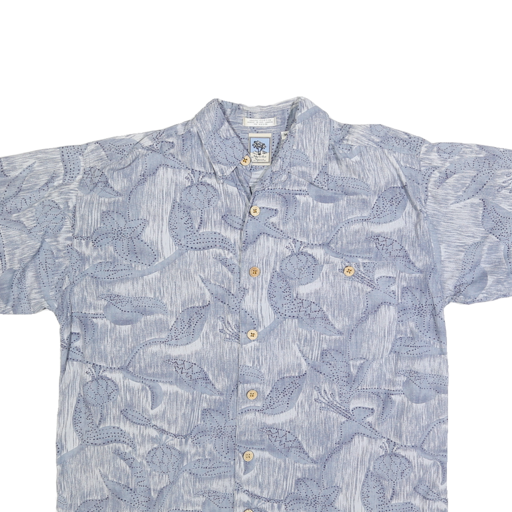 GOTCHA SPORT Mens Blue Pattern Shirt M Cotton Casual Holiday Summer