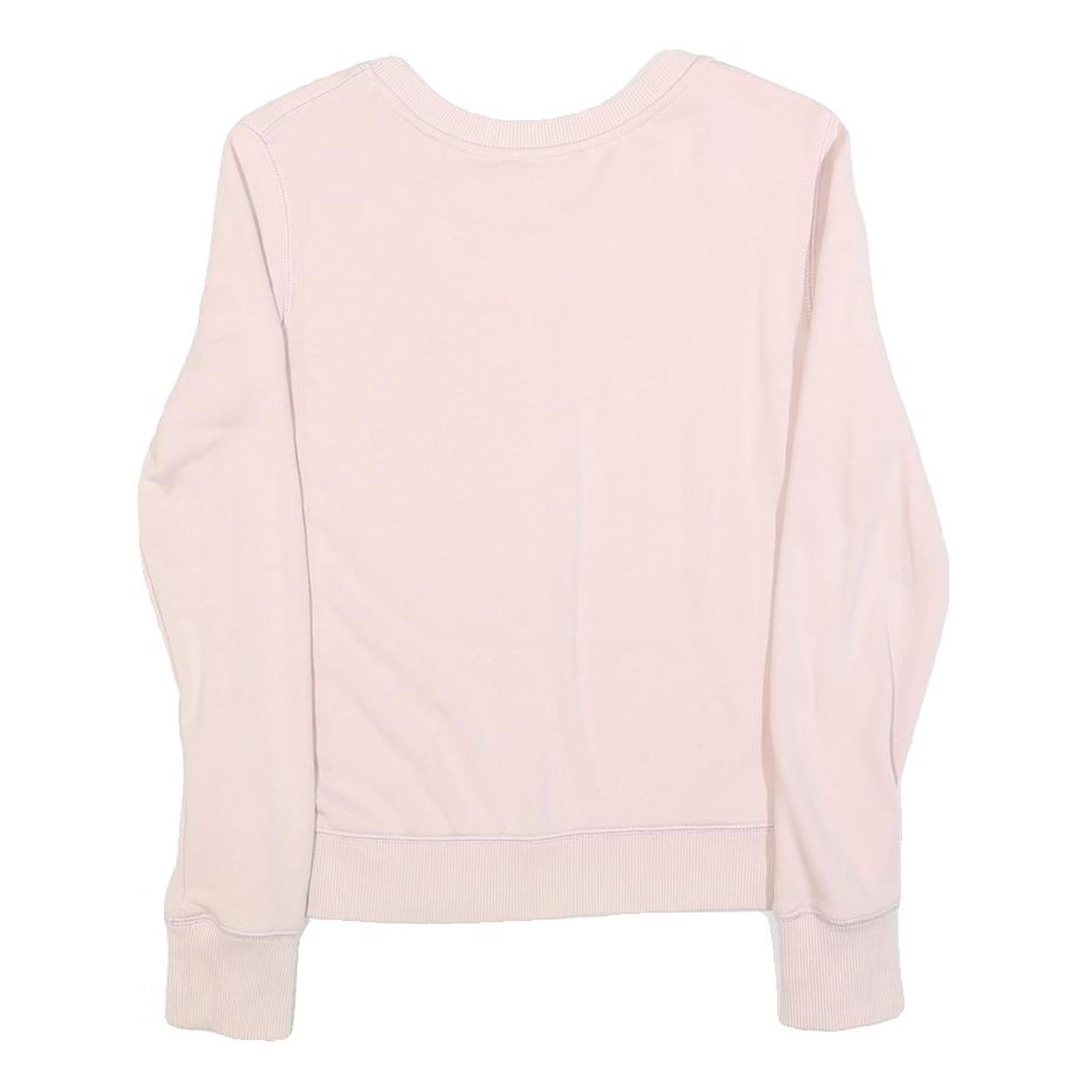 CALVIN KLEIN Womens Pink Crew Neck XS Cotton Blend Sweatshirt Logo Print