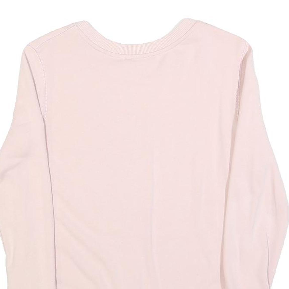 CALVIN KLEIN Womens Pink Crew Neck XS Cotton Blend Sweatshirt Logo Print