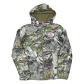 Womens Green Camouflage Hooded Jacket M Polyester Blend Zip Up Outdoor Wear