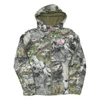 Womens Green Camouflage Hooded Jacket M Polyester Blend Zip Up Outdoor Wear