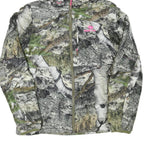 Womens Green Camouflage Hooded Jacket M Polyester Blend Zip Up Outdoor Wear