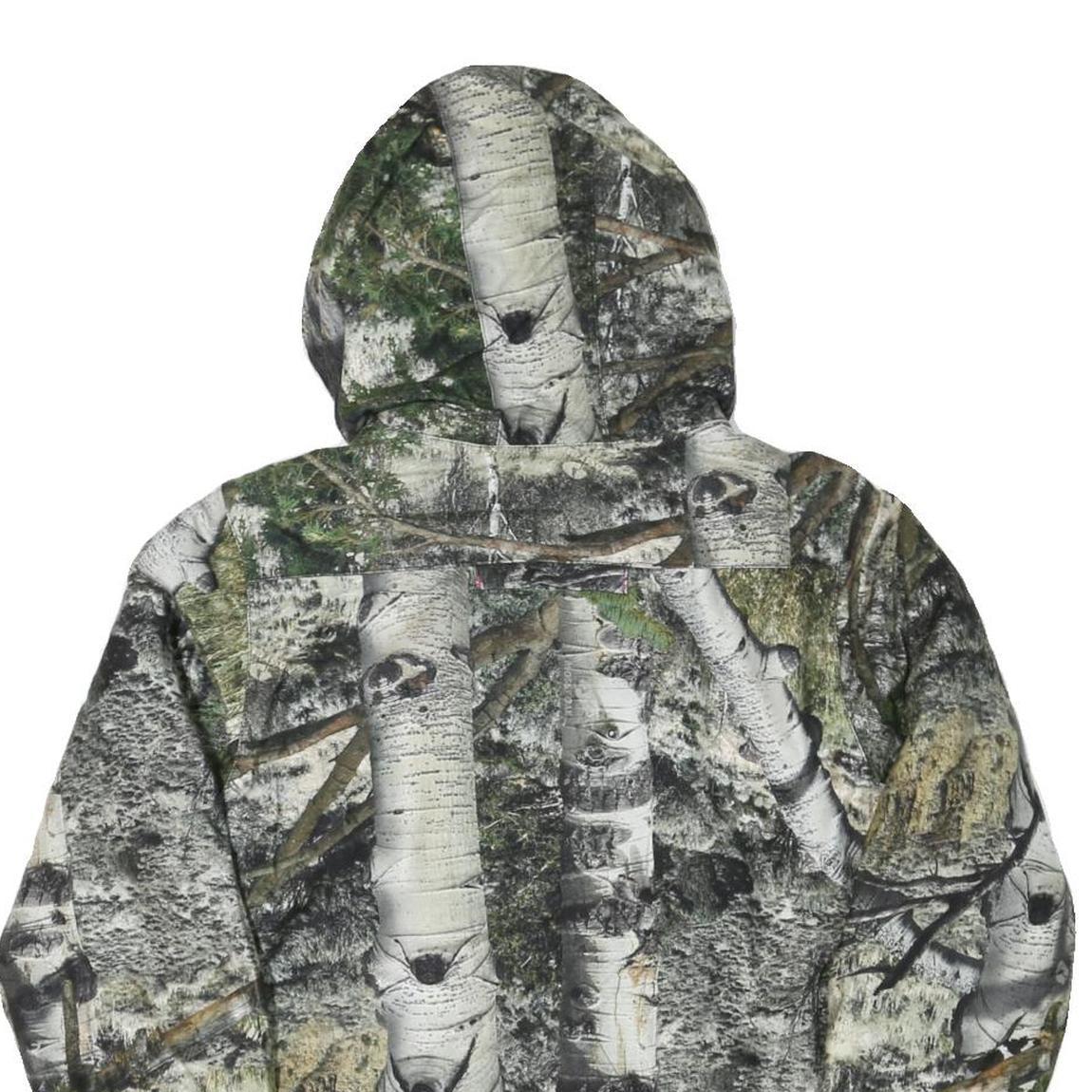 Womens Green Camouflage Hooded Jacket M Polyester Blend Zip Up Outdoor Wear