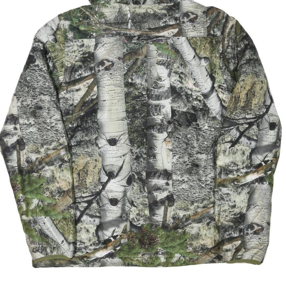 Womens Green Camouflage Hooded Jacket M Polyester Blend Zip Up Outdoor Wear