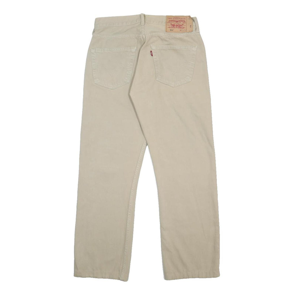 LEVI'S 501 Mens Jeans Beige Regular Straight Denim W31 L27 Classic Button Fly
