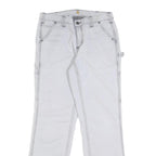 CARHARTT Fleece Lined Womens White Regular Straight Carpenter Trousers W29 L30