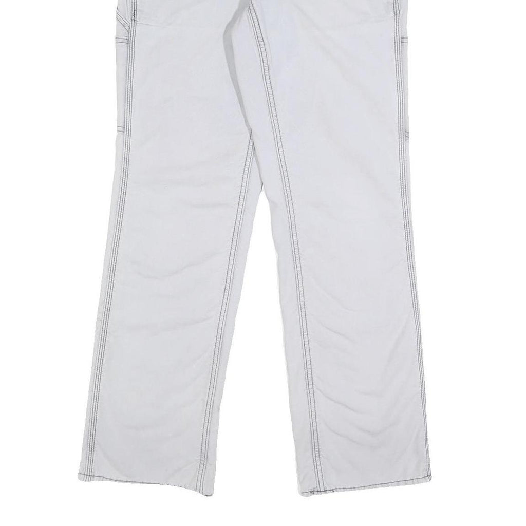 CARHARTT Fleece Lined Womens White Regular Straight Carpenter Trousers W29 L30