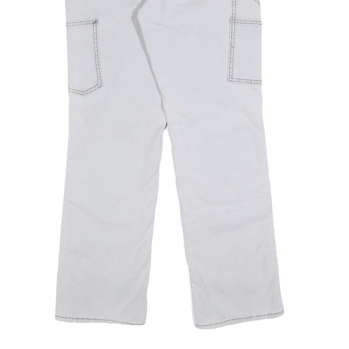 CARHARTT Fleece Lined Womens White Regular Straight Carpenter Trousers W29 L30