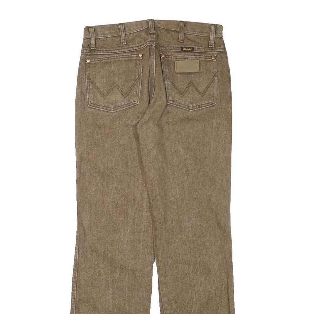 WRANGLER Mens Regular Fit Straight Brown Denim Jeans W28 L31 Classic Style Zip