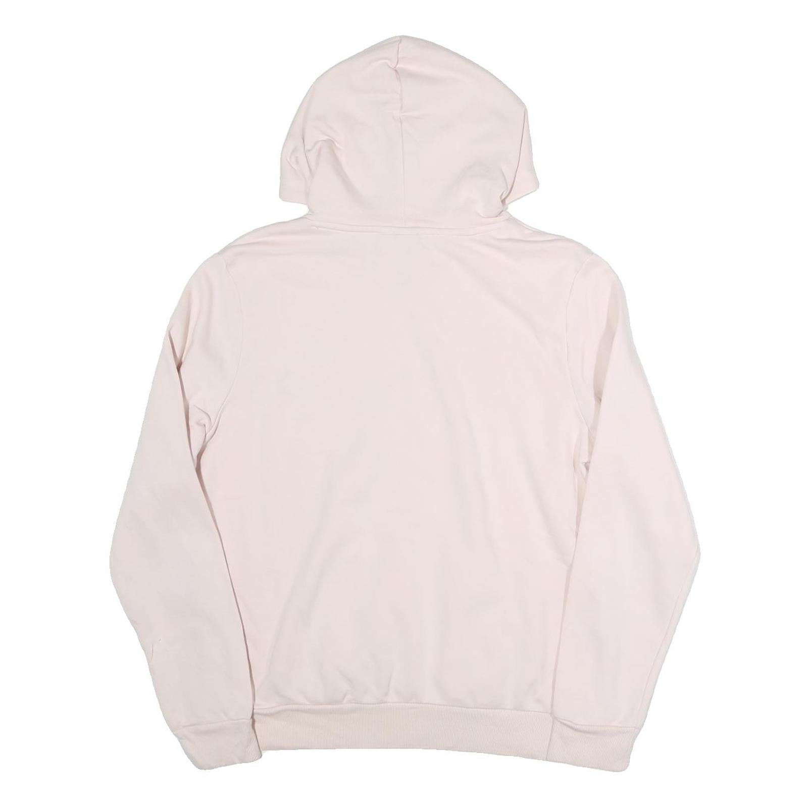 PUMA Womens Pink Hoodie L Cotton Blend Pullover Logo Sweatshirt