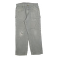 CARHARTT Mens Cotton Blend Grey Loose Straight Trousers W34 L30 Workwear Casual
