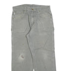 CARHARTT Mens Cotton Blend Grey Loose Straight Trousers W34 L30 Workwear Casual
