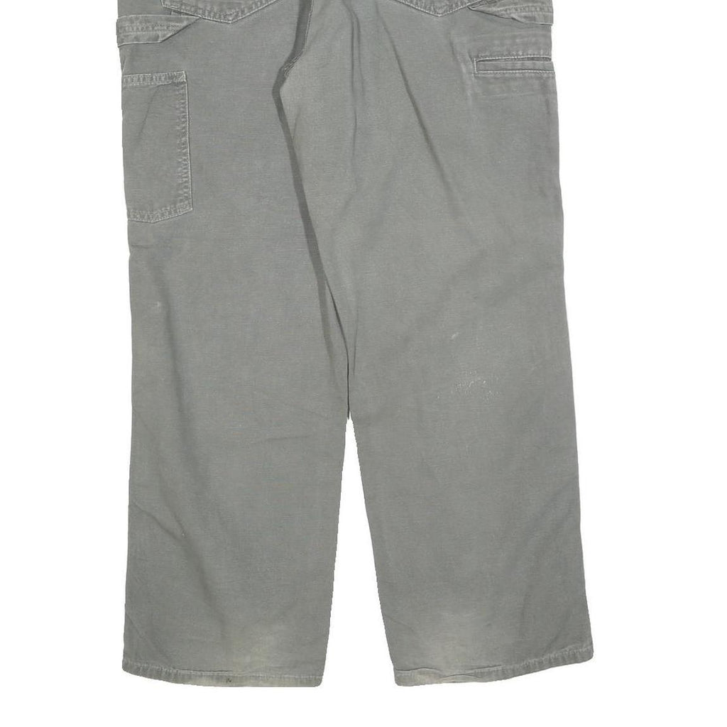 CARHARTT Mens Cotton Blend Grey Loose Straight Trousers W34 L30 Workwear Casual