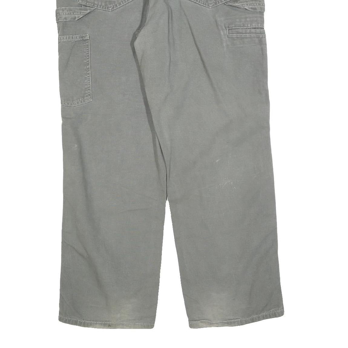 CARHARTT Mens Cotton Blend Grey Loose Straight Trousers W34 L30 Workwear Casual