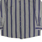 GEOFFREY BEAN Mens Blue & White Striped Shirt L Cotton Long Sleeve Button