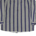 GEOFFREY BEAN Mens Blue & White Striped Shirt L Cotton Long Sleeve Button