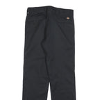 DICKIES Mens Cotton Blend Black Slim Straight Trousers W32 L32 Workwear Zip