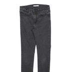 LEVI'S Womens Slim Black Denim Slim Jeans W29 L32 Stylish Cotton Blend Zip