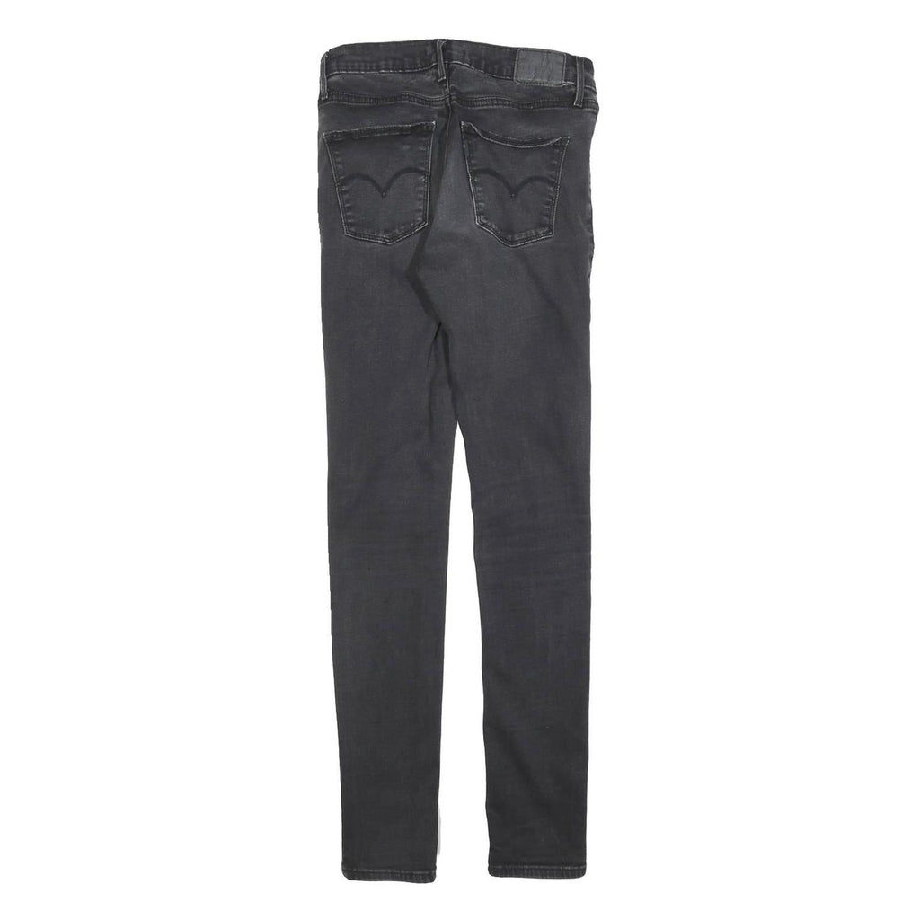 LEVI'S Womens Slim Black Denim Slim Jeans W29 L32 Stylish Cotton Blend Zip
