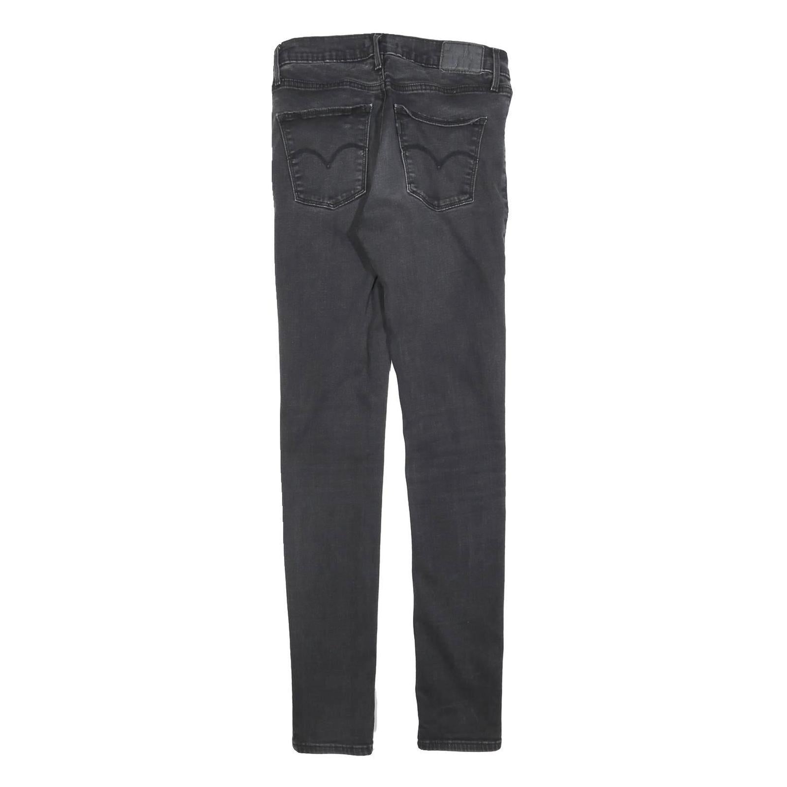 LEVI'S Womens Slim Black Denim Slim Jeans W29 L32 Stylish Cotton Blend Zip