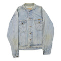 WRANGLER Mens Blue Denim Jacket L Cotton Blend Button Classic Vintage Western