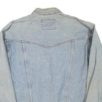 WRANGLER Mens Blue Denim Jacket L Cotton Blend Button Classic Vintage Western