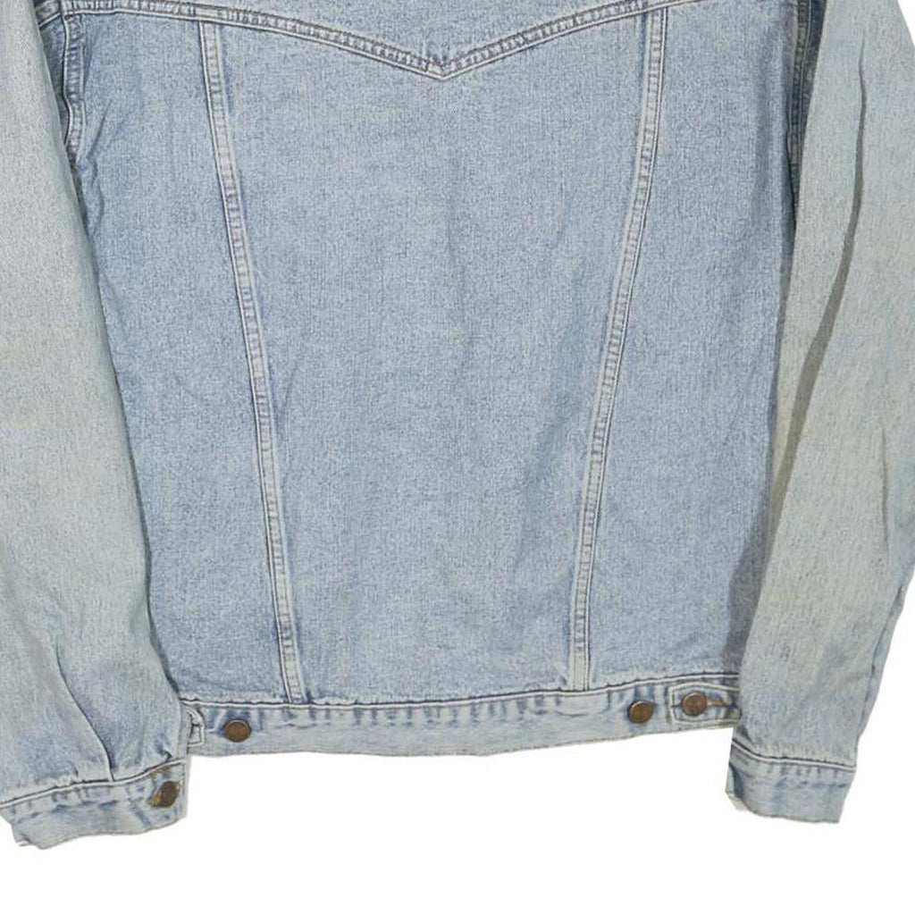 WRANGLER Mens Blue Denim Jacket L Cotton Blend Button Classic Vintage Western