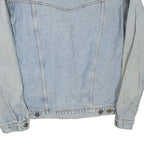 WRANGLER Mens Blue Denim Jacket L Cotton Blend Button Classic Vintage Western