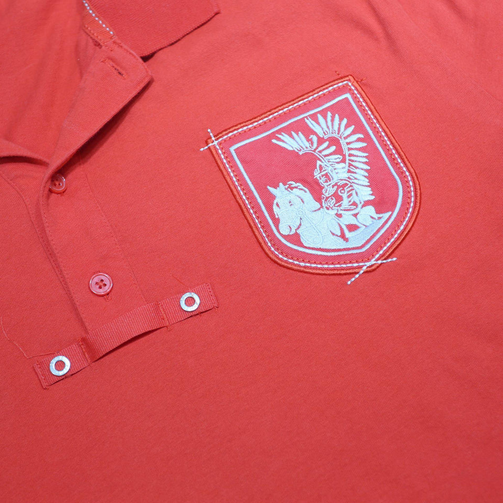 PUMA Mens Red Short Sleeve Cotton Polo Shirt XL Eagle Crest Casual
