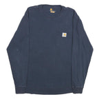 CARHARTT Mens Blue Long Sleeve T-Shirt S Crew Neck Cotton Pocket