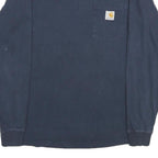 CARHARTT Mens Blue Long Sleeve T-Shirt S Crew Neck Cotton Pocket
