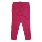 TOMMY HILFIGER Womens Cotton Blend Red Regular Trousers W32 L28 Classic Zip