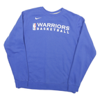 NIKE Mens Blue Warriors Basketball Crew Neck M Cotton Blend Sweatshirt