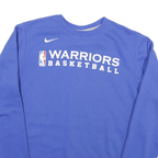 NIKE Mens Blue Warriors Basketball Crew Neck M Cotton Blend Sweatshirt