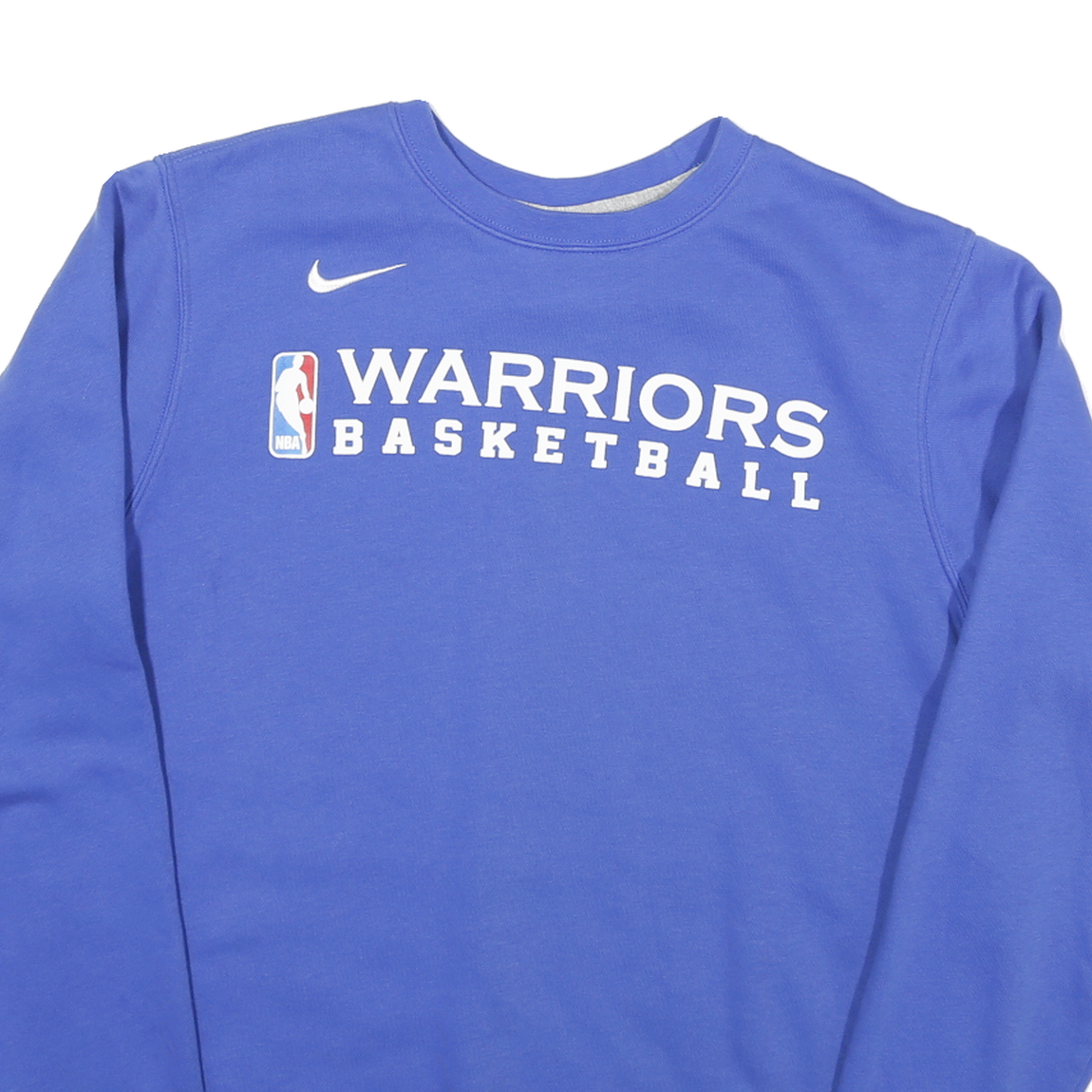 NIKE Mens Blue Warriors Basketball Crew Neck M Cotton Blend Sweatshirt