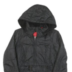 TOMMY HILFIGER Womens Black Classic Jacket M Polyester Blend Quilted Hooded Zip