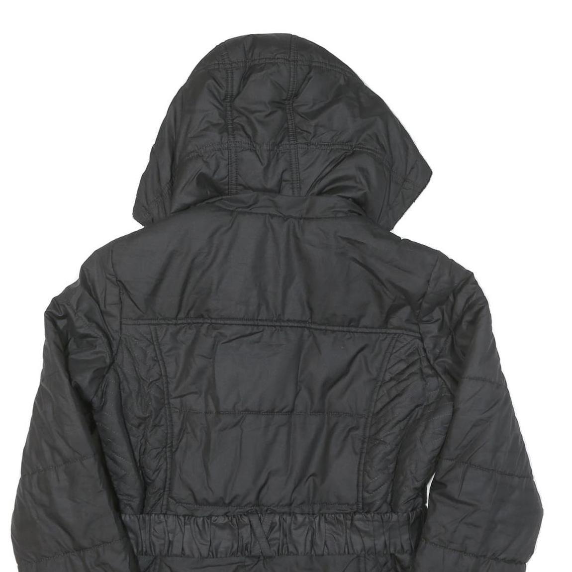 TOMMY HILFIGER Womens Black Classic Jacket M Polyester Blend Quilted Hooded Zip