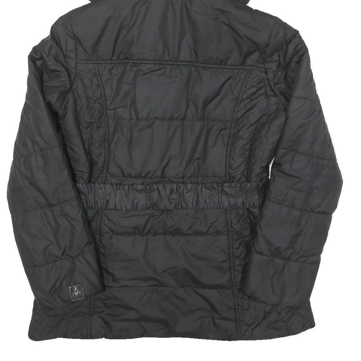 TOMMY HILFIGER Womens Black Classic Jacket M Polyester Blend Quilted Hooded Zip