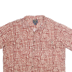 WOOLRICH Mens Rust & Cream Pattern Cotton Blend Shirt 2XL Casual Summer Button