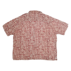WOOLRICH Mens Rust & Cream Pattern Cotton Blend Shirt 2XL Casual Summer Button