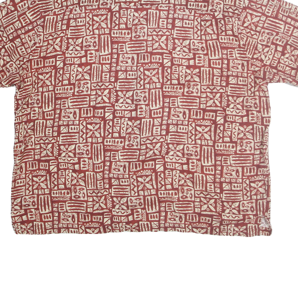 WOOLRICH Mens Rust & Cream Pattern Cotton Blend Shirt 2XL Casual Summer Button