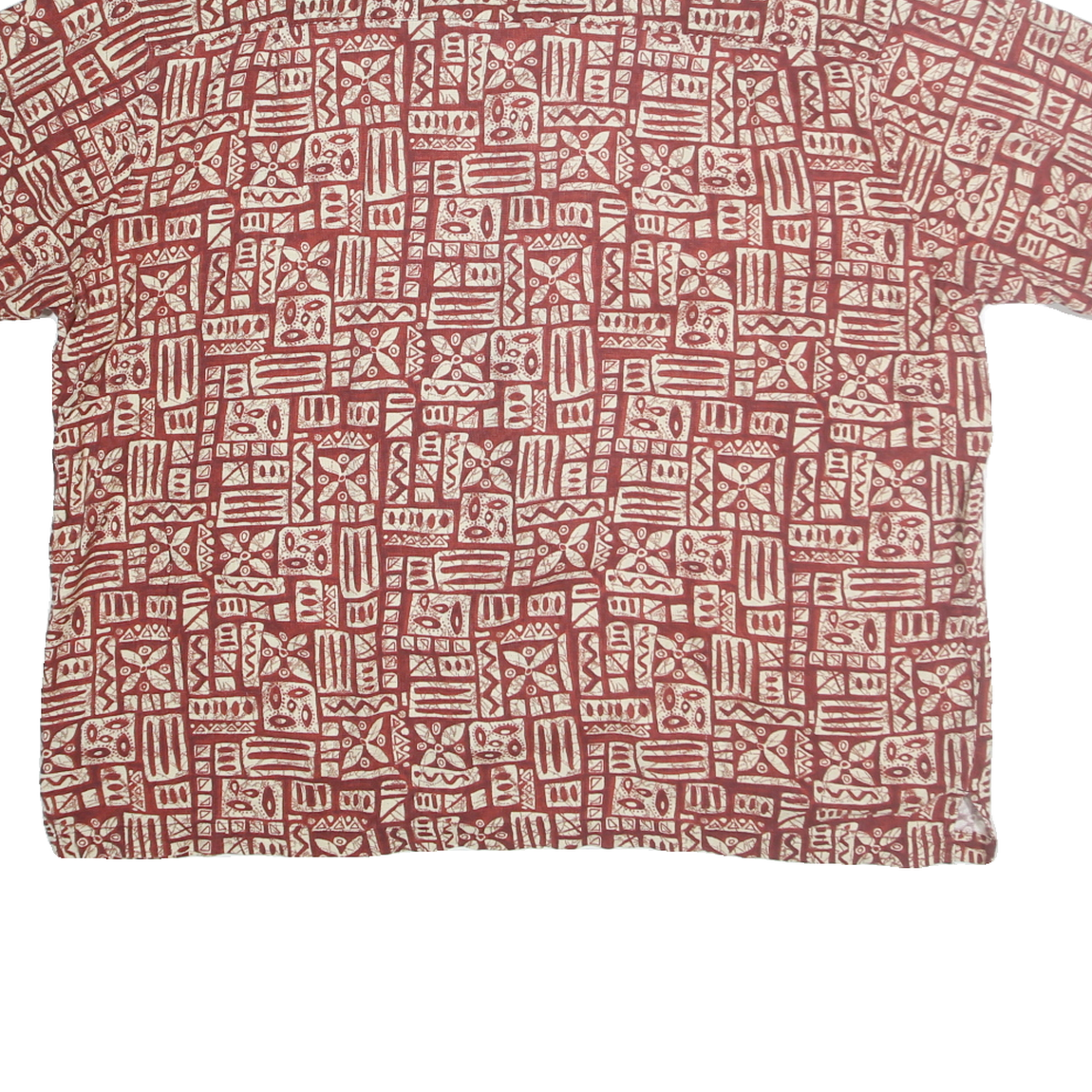 WOOLRICH Mens Rust & Cream Pattern Cotton Blend Shirt 2XL Casual Summer Button