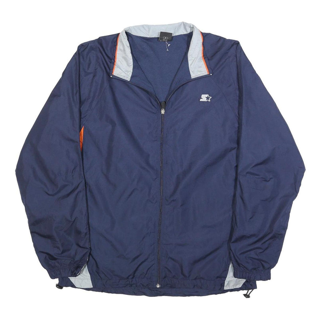 STARTER Mens Navy & Orange Zip Polyester Track Jacket M Sports Casual