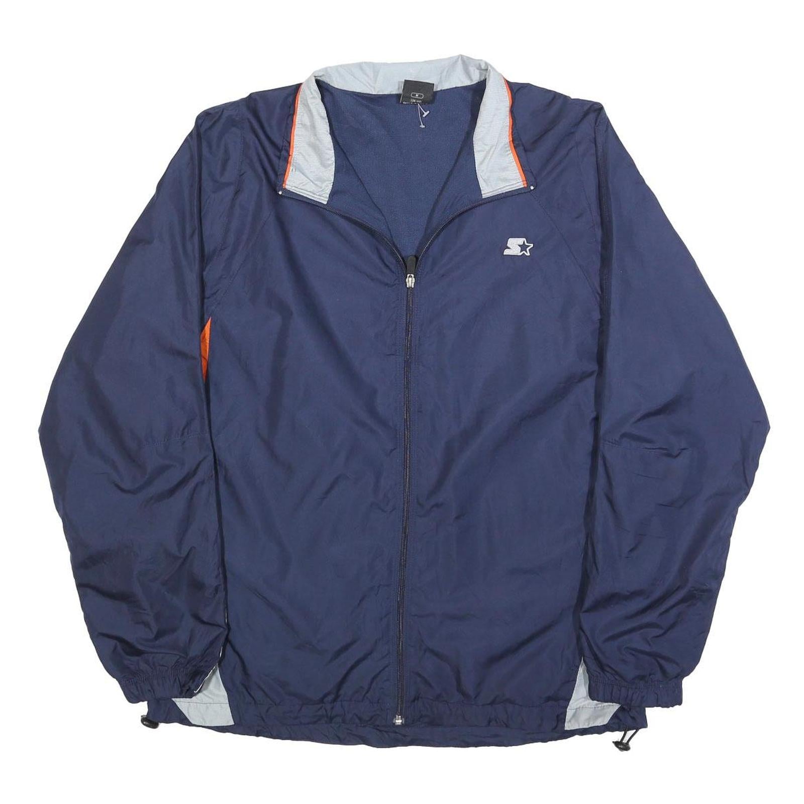 STARTER Mens Navy & Orange Zip Polyester Track Jacket M Sports Casual