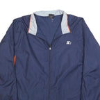 STARTER Mens Navy & Orange Zip Polyester Track Jacket M Sports Casual