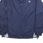 STARTER Mens Navy & Orange Zip Polyester Track Jacket M Sports Casual