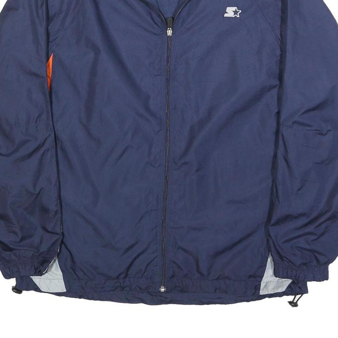 STARTER Mens Navy & Orange Zip Polyester Track Jacket M Sports Casual